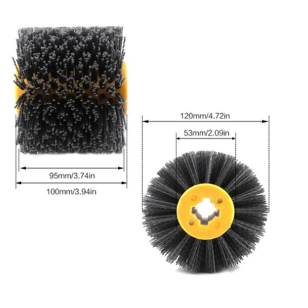 5 Inch 120# Abrasive Wire Drawing Wheel Drum Burnishing Brush For Wooden Polishing