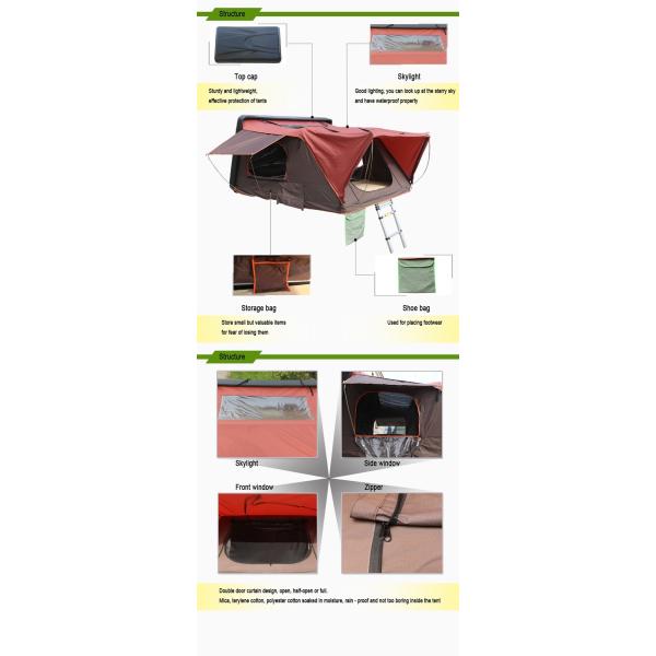 Large Space 4 Men Car 20x20 Hard Case Roof Top Tent