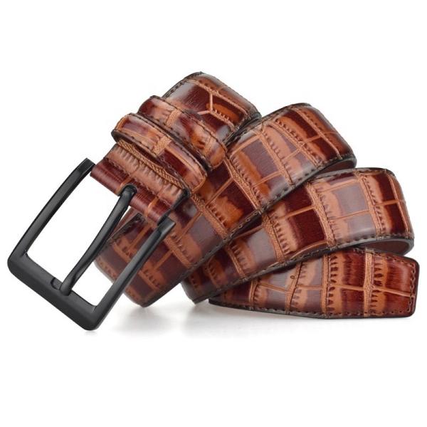 Flat Neutral Pu Leather Belts 110cm Zinc Alloy Belt Buckle Men