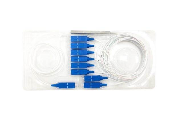 1x8 1x16 1x32 SC UPC Fiber Optic PLC Splitter Mini Steel Type Green PLC Fiber Splitter