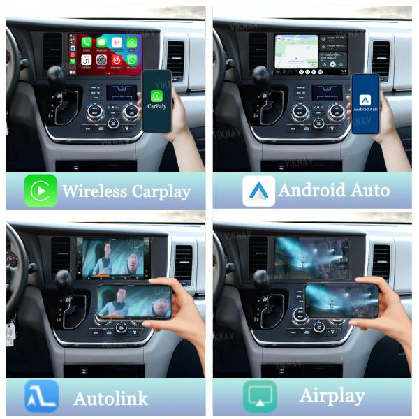 Viknav Linux System Decoder Box Apple Android Wireless Auto CarPlay Для Toyota Sienna 2015-2017 годах