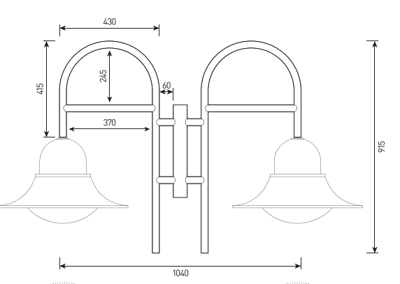 Luz de jardín LED de aluminio, 60W, colgante, para la costa