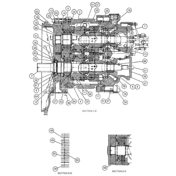 2959695 XP0803E Lip Type Seal Excavator Hydraulic Pump Parts For C13 349F 352F