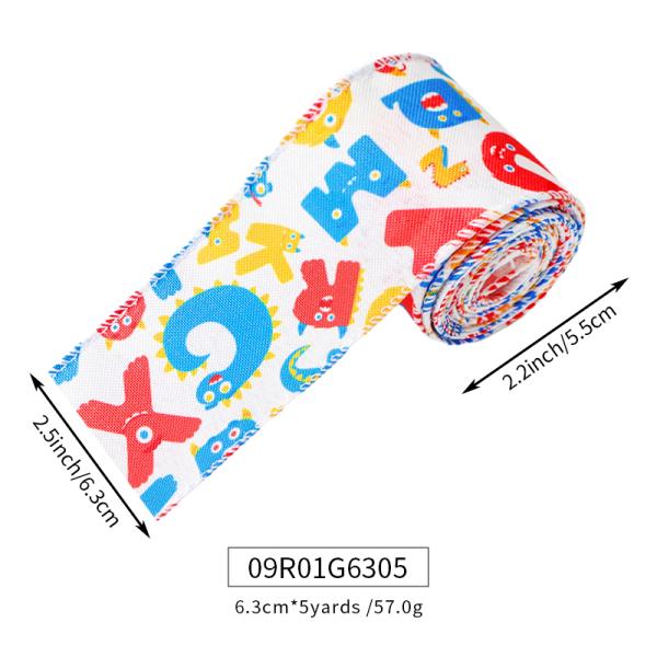 Choose from Our Catalogue Wired Burlap Ribbon for School Rulers in Car Print Design