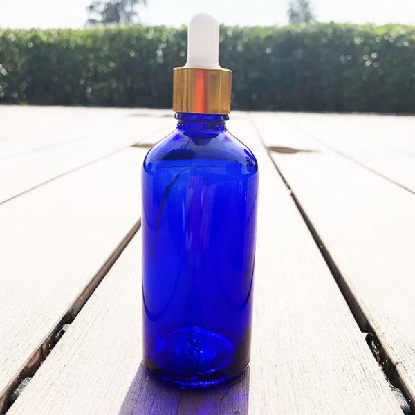 Botella de aceite esencial de vidrio de 30 ml, 50 ml y 100 ml - azul mate reciclable