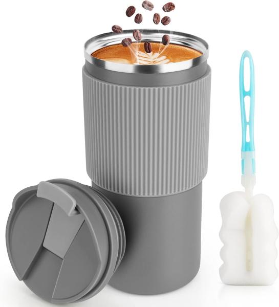 12 oz de aço inoxidável de vácuo isolado tumbler de café de viagem caneca prova de derramamento com tampa