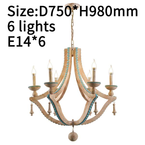 Solid wood chandeliers nordic turquoise lighting loft decor living room coolest chandelier(WH-CI-150)