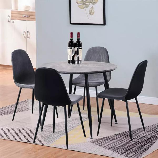 Wingback Velvet Modern Dining Chairs With Chrome Legs