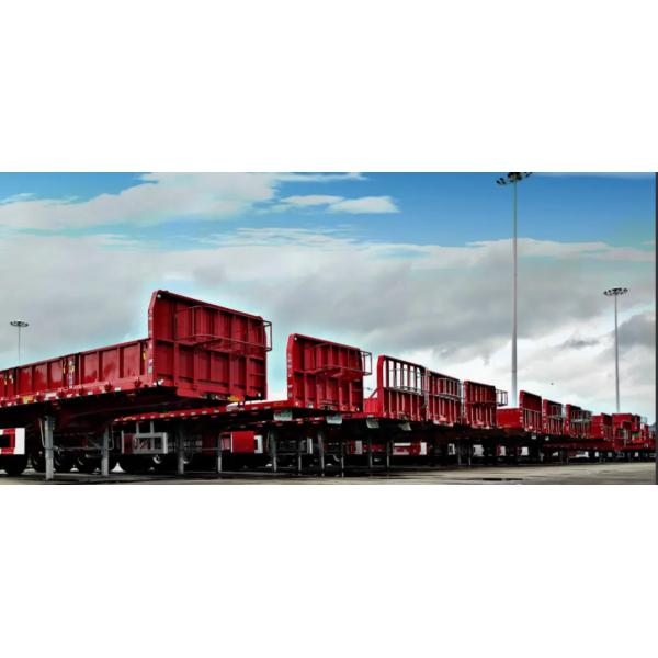 High Quality 40-100 Tons Fence Drop Side Board Trailer 3/4 Axle Cargo Sidewall Fence Semi Trailer Lowbed Semi Trailer for Sale