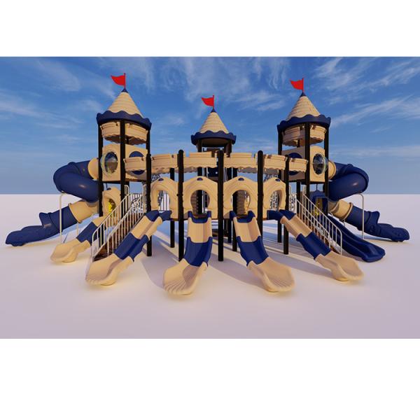 Le terrain de jeu en plastique extérieur d'enfants de jardin d'enfants glisse l'équipement