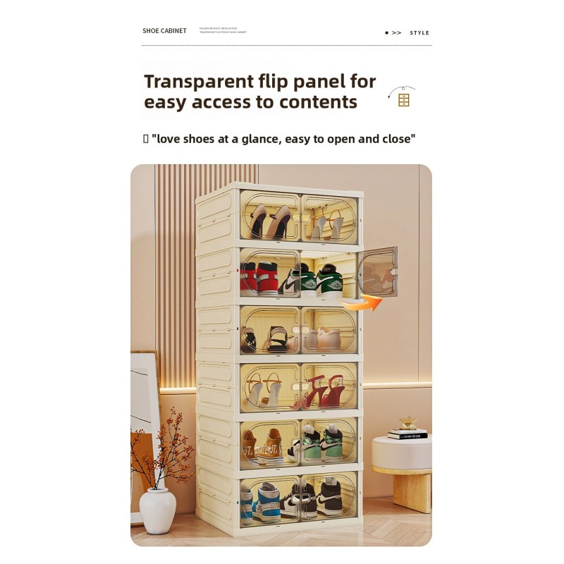 Multifunctional Entryway Shoe Storage Foldable Transparent Acrylic Box Dustproof Minimalist Organizer for Home Clear Shoe Case