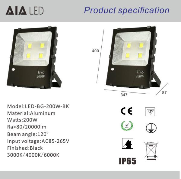 floodlight waterproof IP66 led flood lamp COB 200W LED Flood lights for park decoration