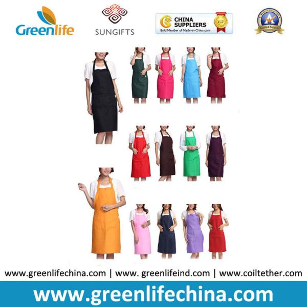 Plain stock aprons OEM rose color imprinted aprons for advertisment eco-friendly fabric