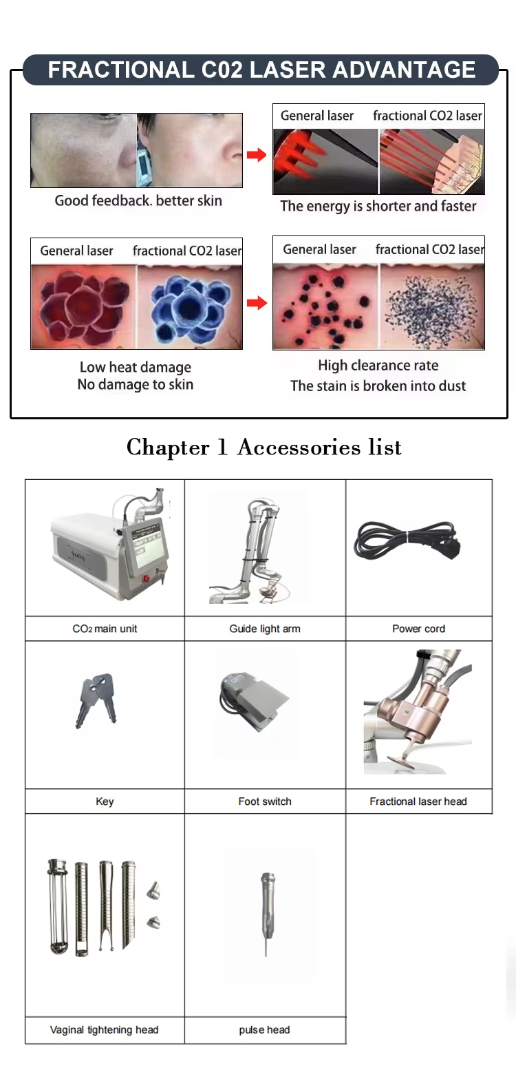 10600nm Co2 Fractional Laser Machine for Virginal Tightening Acne Scar Removal Skin Rejuvenation Machine