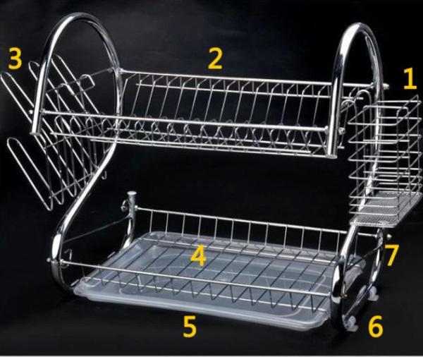 SS H39.5cm 2 Tier Kitchen Storage Rack , 1.28KG Two Tier Shelf Organizer