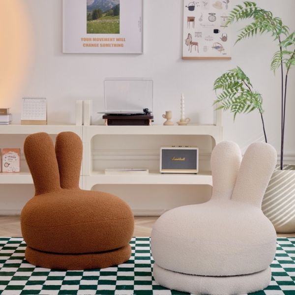 Creative Cartoon Lazy Sofa Stool Living Room Buddy Swivel Chair Children's Rotatable Backrest Leisure Seat Apartment School