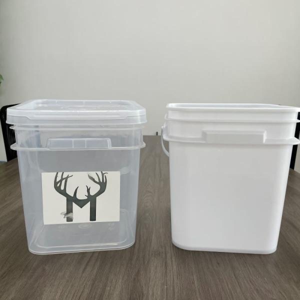 Impressão de tela de seda 10L 20L balde de plástico quadrado com tampa e material de polipropileno