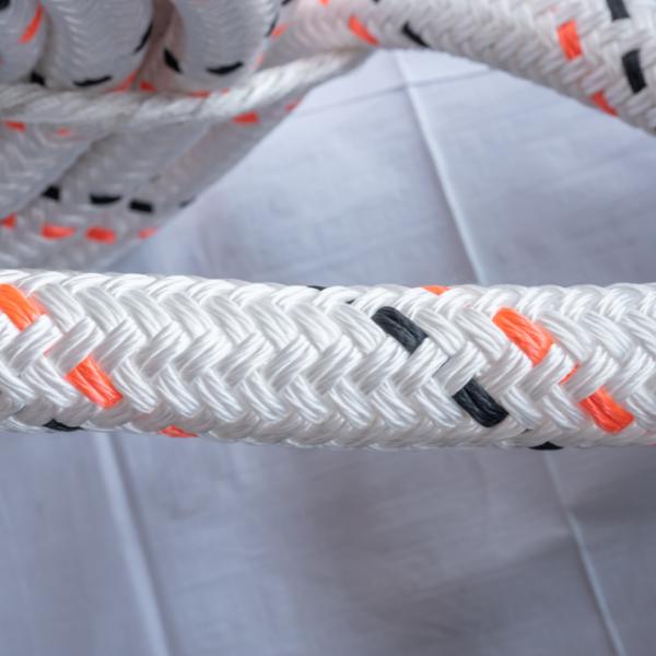 Durable Uhmwpe pp polyester - Reinforced 8 12 Strand 20mm - 70mm Double Braided Nylon Rope For Marin