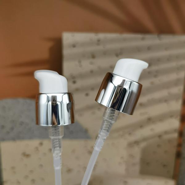 18mm Cosmetic Treatment Cream Pump UV Silver Closure Penguin Head For Serum
