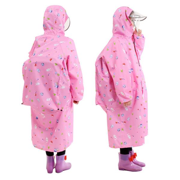 Transparent Long Raincoat RAINWEAR Two-Brimmed Children's Raincoat with One-Piece Poncho
