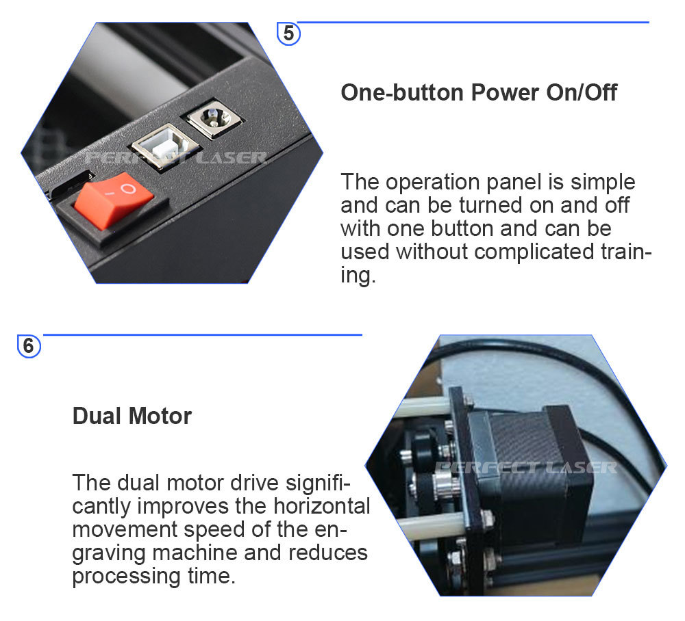 10W Blue Light Small Portable Automatic Laser Engraving Machine For Leaf Wood Chip Leather Metal Cardboard Plastic Acrylic