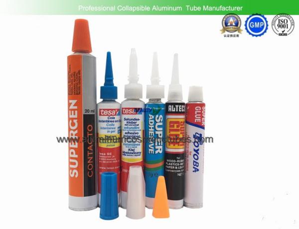 Adhesive Glue Empty Aluminum Collapsible Tube , Aluminum Toothpaste Tube Chemical Packaging