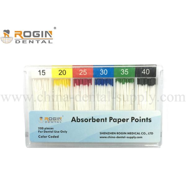 F-3 matériel Endodontic de 2% 4% 6% d'OIN de taille des points absorbants de code à couleurs F1 F2 de papier