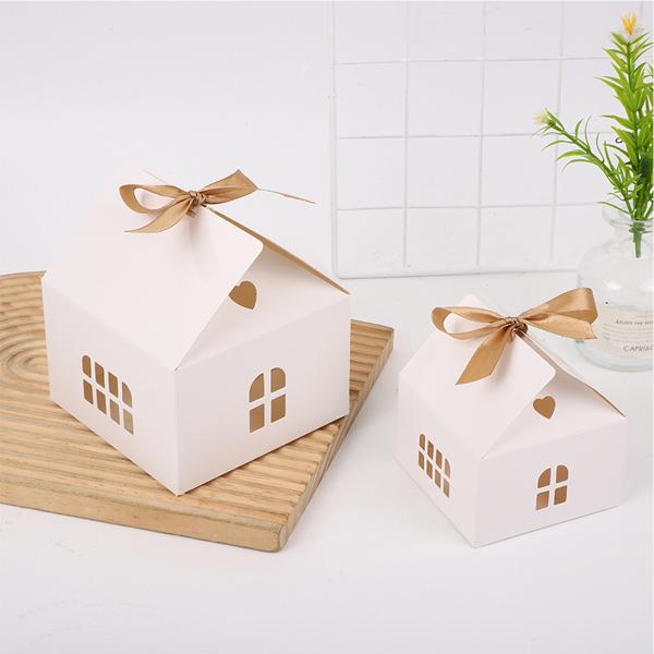 Custom Kraft Paper Bow Window House Snack Box