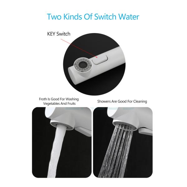 Swivel Rotatable 4 Inch Bathroom Faucet All Copper White Electroplated Finished