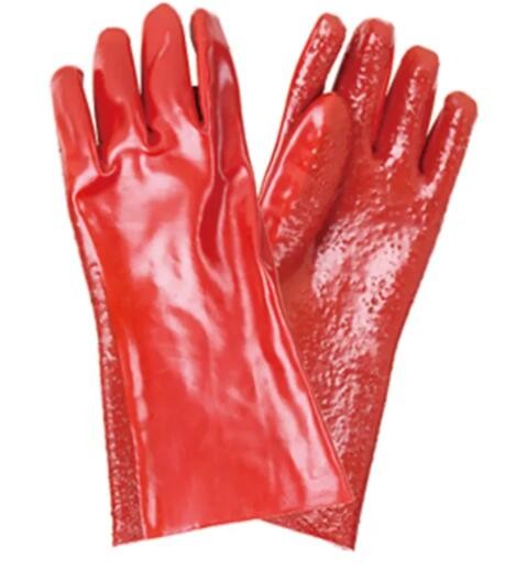 Waterproof PVC Coated Chemical Resistant Gloves PVC Dipped Gloves With Terry Lining
