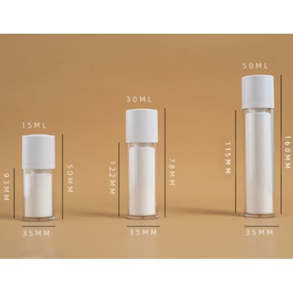 Rotate Twisted Up Square Round Cosmetic Airless Bottle Refillable 15ml 30ml 50ml