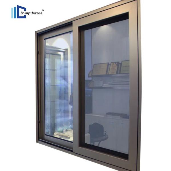Burglar Proof Aluminium Double Glass Door Custom Aluminium Vertical Sliding Windows