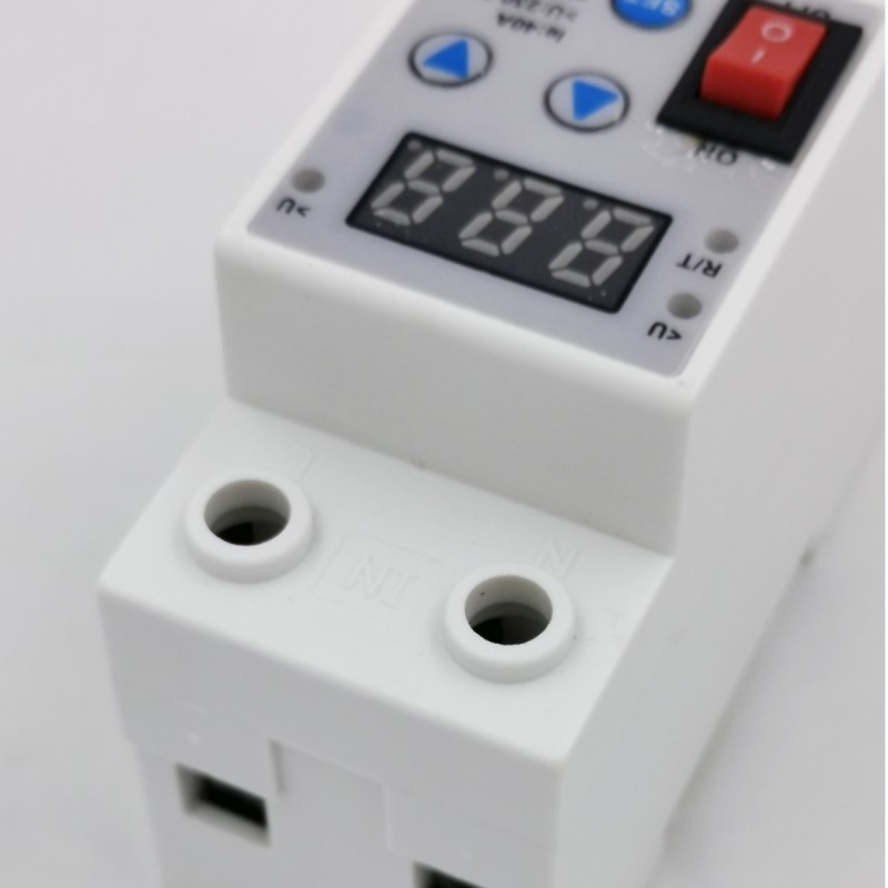 230V 40A Din Rail Adjustable Over Under LED Display Voltage Protector Relay Switch Single Phase AC 220V Output SVC CE Certified