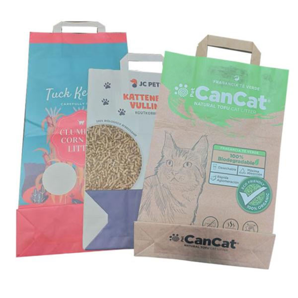 Biodegradable Multilayer Kraft Paper Bags 5kg Tofu Cat Litter Packaging Bag