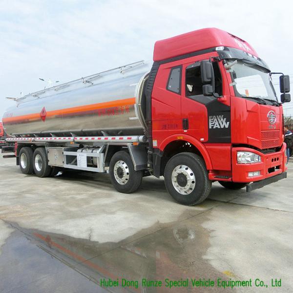 FAW 8X4 Aluminum Road Liquid Tank Truck For Fuel Transportation 30000L