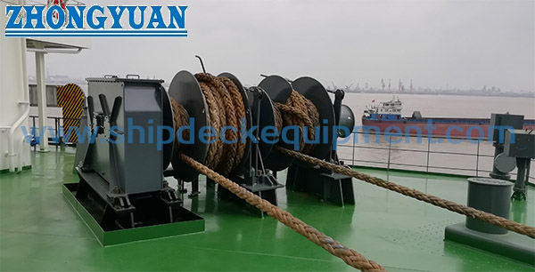 Electric Hydraulic Mooring Winch Double Drum Single Warping End