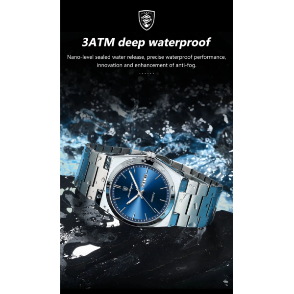 Waterproof Men's Business Quartz Watch with Luminous Hands | Stainless Steel Bracelet - SHX China Manufacturer