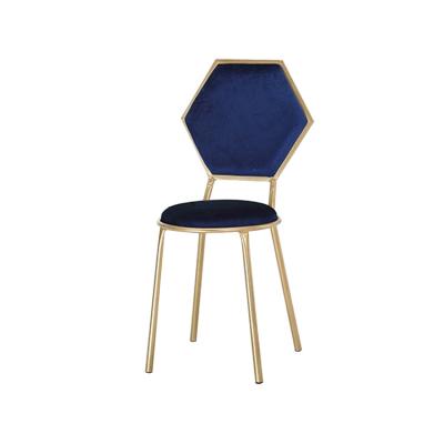 Colorful Upholstered Dining Chairs Hexagon Backrest For Dining Room