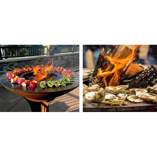 На открытом воздухе отделяемые низкопробные яма и гриль огня Corten древесины и угля стальные