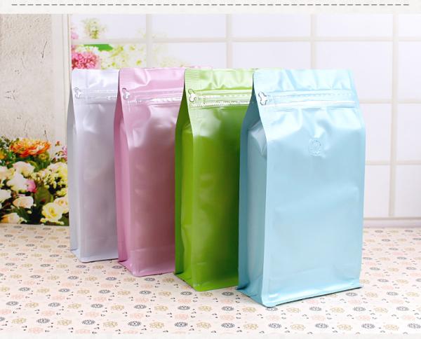 Stand up Flat Bottom Aluminum Foil/Kraft Paper Printed Coffee Plastic Valve Bags