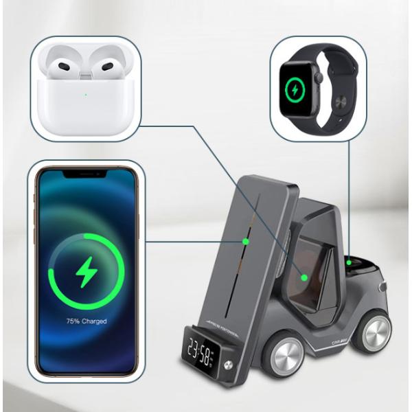 Беспроводное зарядное устройство в форме автомобиля для iPhone AirPods Apple Watch Быстрое зарядное устройство