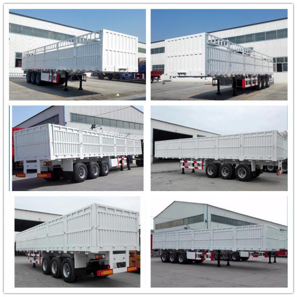 40T 60T Flatbed Cargo Trailer Side Wall Semi Trailer with Wheel Base 7000-8000mm