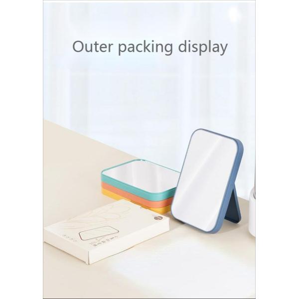 Fashion Design Plastic Glass Mirror Portable Desktop Vanity Compact Makeup for Desk