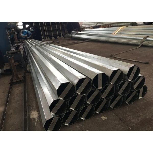 HDG Q235 Circular Steel Utility Poles for Electrical Distribution Line ISO / CNAS / CA