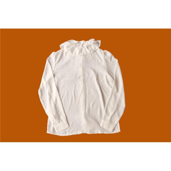 Casual White Princess Collar Shirt 100% Polyester With Cute Bandage