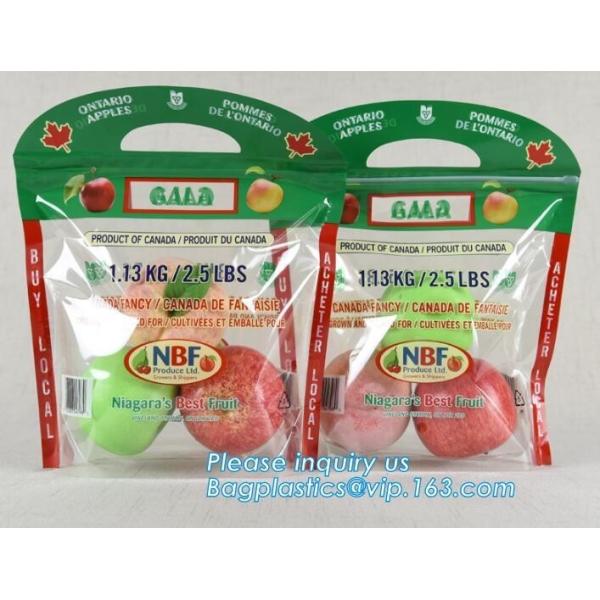 slider ziplock fruit bag with air holes for grape packaging bag, Stand up slider zipper fruit picking bag for apple, Fac
