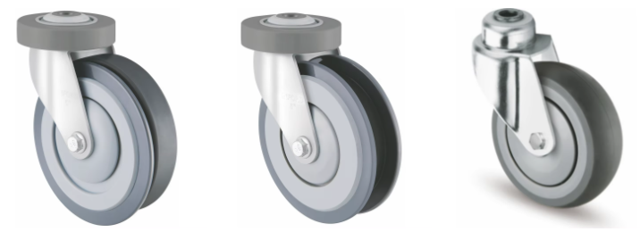 125MM Polypropylene Thermoplastic Rubber Different Materials Customized Single Ball Braring Casters Grey Color 5Inch 125MM Polypropylene Thermoplastic Rubber Different Materials