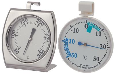 Mini Refrigerator Fridge Cooking Thermometer Set Silver / White With Hook