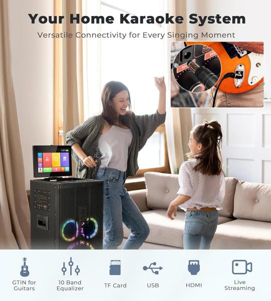 Wireless Touch Screen Android System Karaoke Speaker Crystal Clear