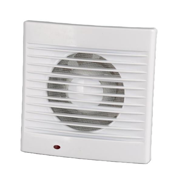 Ventilador de ventilação ultra silencioso de banheiro branco de 4 polegadas de 100 mm com LED Light Ventilador de escape de plástico montado na parede Ventilador de extração de ar